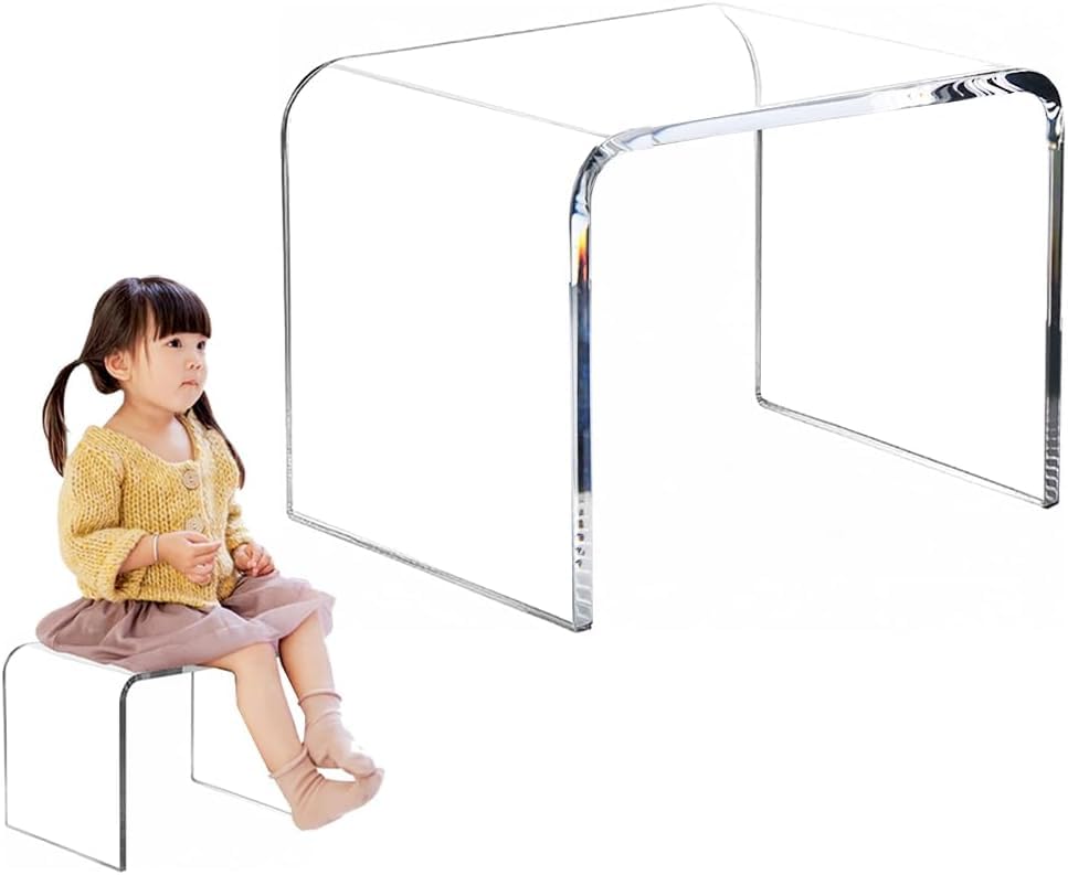 Tabouret de douche en acrylique transparent epais 32cm pour rasage