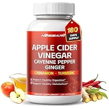 Apple Cider Vinegar with Cayenne Pepper, Ginger, Cinnamon & Turmeric Support Digestion & Metabolism 180 Capsules*