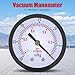 Adfaga Premium Vacuum Pressure Gauge Dual Scale Mini Dial Manometer with 0 to 30 inHg 0 to 1 Bar Range for Industrial HVAC Automotive Applications Black Metal Housing 50mm Diameter