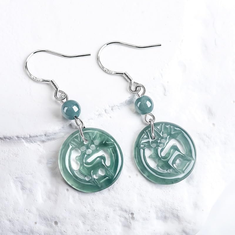 Boucles d'oreilles jade vert argent 925 le cadeau d'anniversaire idéal - 4