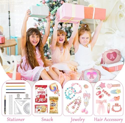 Birthday Gifts for 2 3 4 5 6 7 8 9 10 Year Old Girl,Cute Little Girl Purse Toddler Purse for Kids Wallet,Small Initial Shoulder Crossbody Bag,Personalized Christmas Gift for Daughter Baby(Pink,A) — view 7