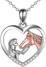 1 x Girl and Horse Theme Necklace, Suitable for Ladies and Girls. Horse Lovers and Young Girls. Chain Jewelry