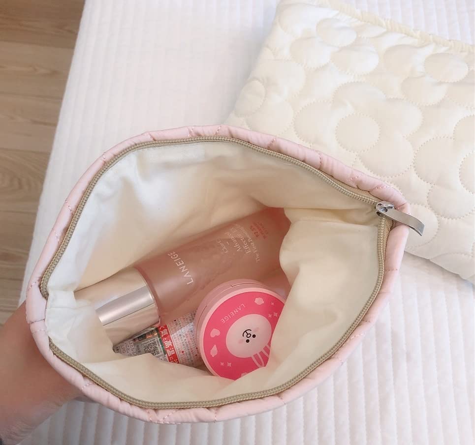 Miniatura 5 de Bolsa de maquillaje estética, bolsa de maquillaje pequeña para bolso, bolsa de pana para cosméticos para mujeres (verde)