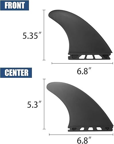 Miniatura 5 de Generic Juego de 3 aletas para tabla de surf con 1 tornillo de aleta sin herramientas, aletas de empuje reforzadas con fibra de vidrio para tabla