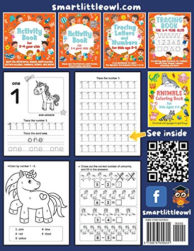 Learn Math With Unicorns: Tracing Numbers, Counting, Comparing Numbers, Addition, Subtraction, Shapes, and More!: Math Activity Book for Preschoolers and Kids Ages 3-5 (Gift Idea for Girls and Boys) image 4