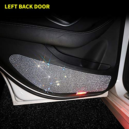 Image of eing Bling Car Door Anti-kick Pad Crystal Door Protective Pad Universal Anti-Kick Dirty Stickers Anti-Collision Stickers,4 Pack /Set(2 Pack for Front Door and 2 Pack for Back Seat Door), Pure White