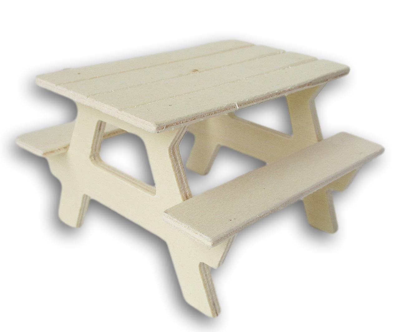 Abaodam Mini Table De Pique-nique En Bois Pour Maison De Poupée – Décor Réaliste 8x8 Cm Pour Salon Et Salle à Manger Miniature