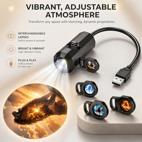Proyector de perro LED con mini luz nocturna USB y accesorios de decoración para dormitorio 4