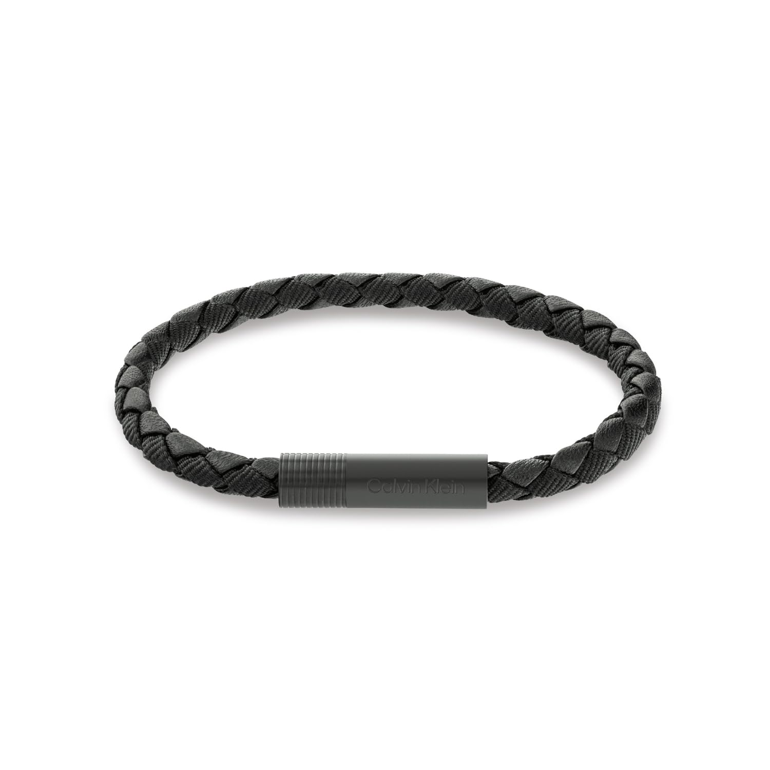 Calvin Klein Bracelet pour Homme Collection VELOCITY avec Tissu Tissé en Cuir Noir - 35100025