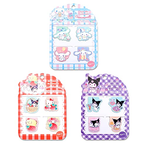 12pcs Hellokitty Kuromi Magnetic Book Markers Kawaii Cute Magnetic Bookmarks Magnet Page Markers Set Page Clips Book Marks Gift for Students Teachers School Home Office Supplies (BM-12pcs)