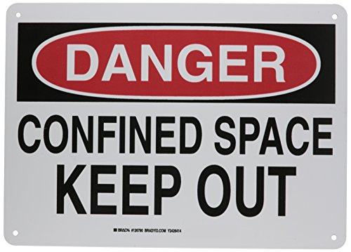 Panneau Confined Space Keep Out Noir et Rouge Blanc Brady 126790
