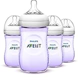Philips Avent Natural Baby Bottles, Purple, 9 Ounce, (4 Pack)