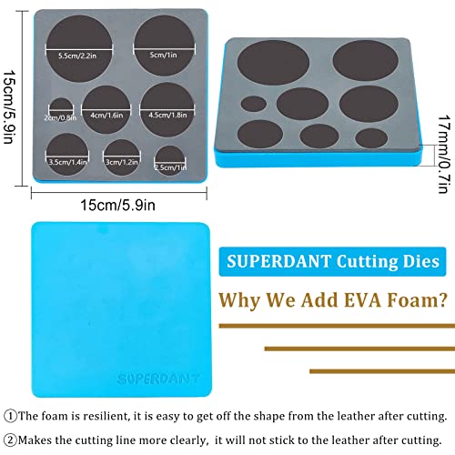 Superdant DIY-WH0269-74A-10-US23 Leather Round Cutting Dies 8 Size Round Earring Making Die Overlay Hollow Effect Wooden Die Cutting Machine thumb #1