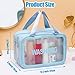 YIMIKE Travel Toiletry Bag, 2 in 1 Large Clear Makeup Bags,Cosmetics Bag,Transparent Skin Care Bag for Toiletries,Waterproof & Draining,PVC Toiletry Organizer Thickened Wash Bag for Women Men