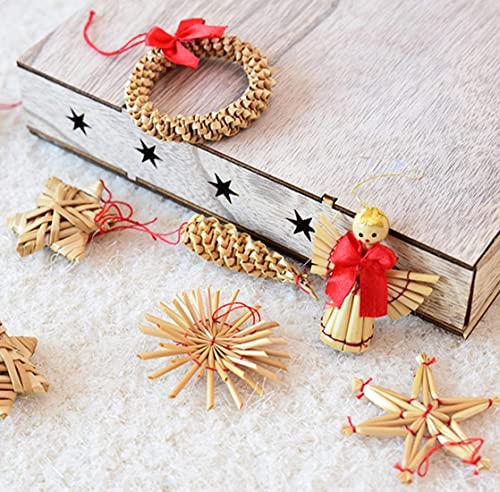 Kersthanger kerstboomdecoratie, 56-delige kerstversieringen uit, kerstboomversiering, strohanger, kersthanger, natuurlijke kerstboomversiering, kerstboomdecoratie - Image 3