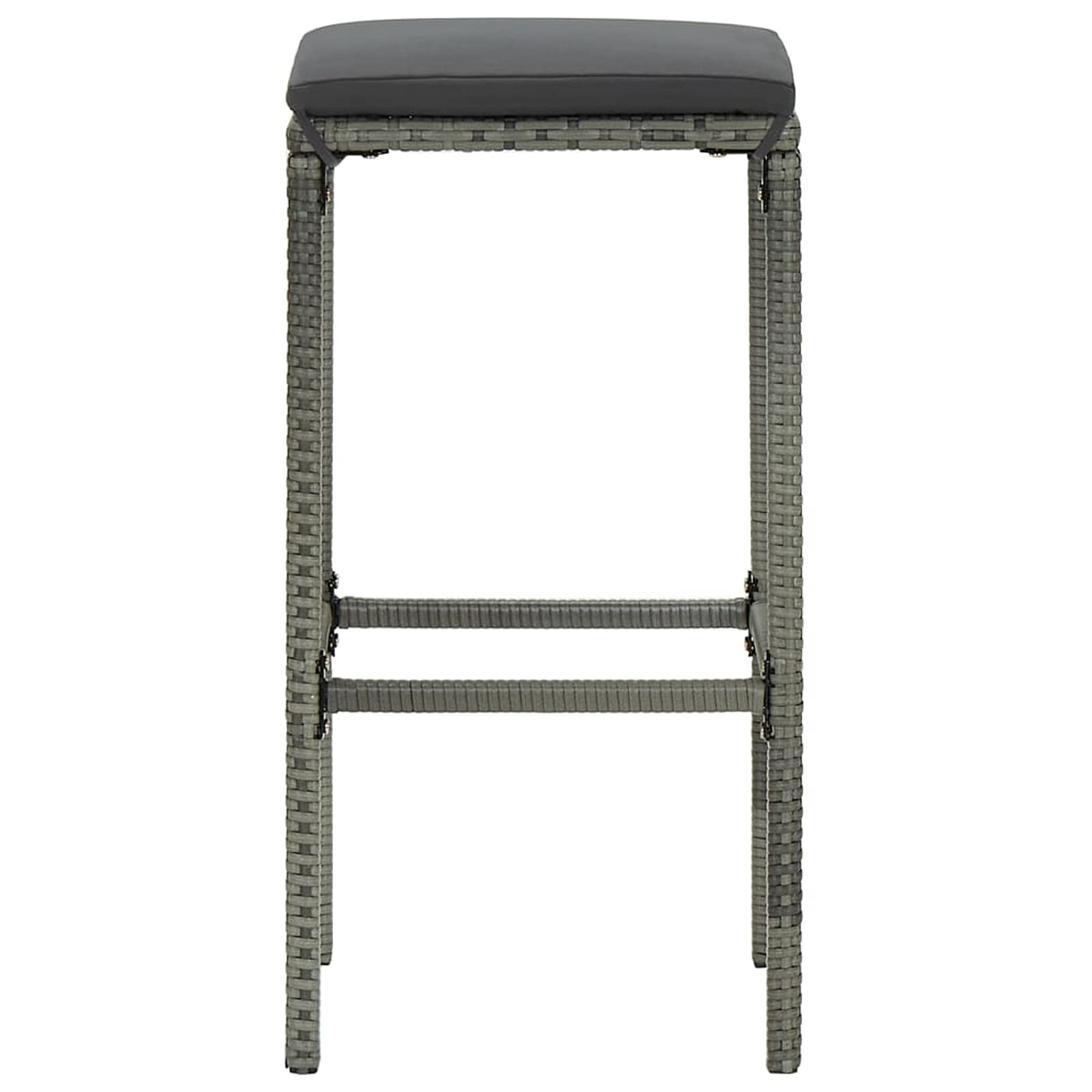 Gecheer Set da Bar da Giardino 7 pz con Cuscini in Polyrattan Grigio,Set da Balcone,Tavolo Alto, Set di Tavolo e Sgabelli da Bar,Tavolo con Sedie Alto