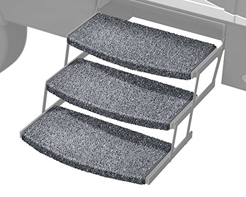 Prest-O-Fit 3-Pack 2-4050 Wraparound Radius RV Step Rug Stone Gray 22 in. Wide
