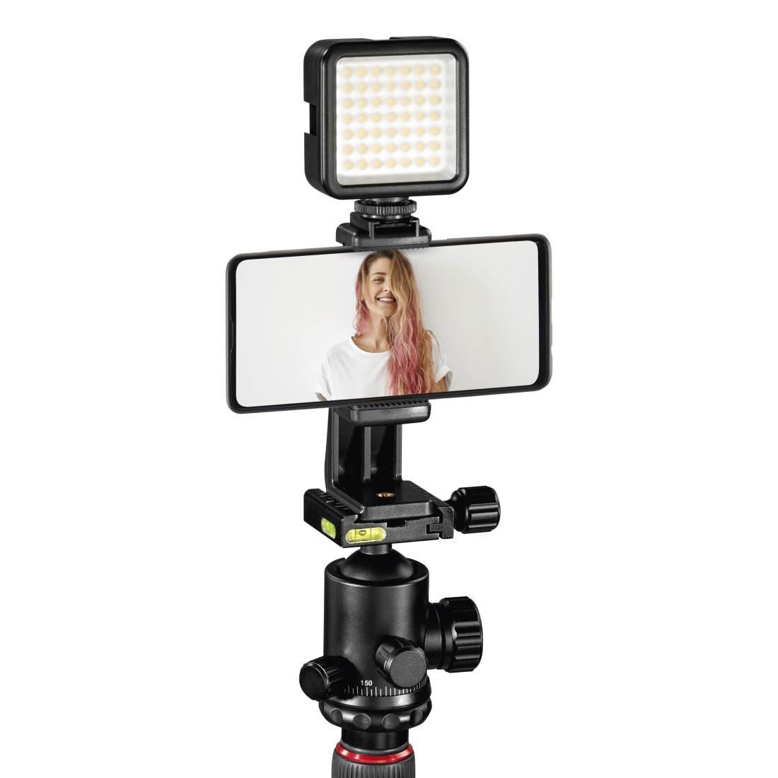 Hama Trépied Appareil Photo 2 en 1 Ramble II Duo (Plaque de Montage Rapide pour Portable, Ultraléger en Carbone, Macrophoto, Monopod ou Tripode, Max. 160 cm, tête sphérique rotative, Sac) Noir