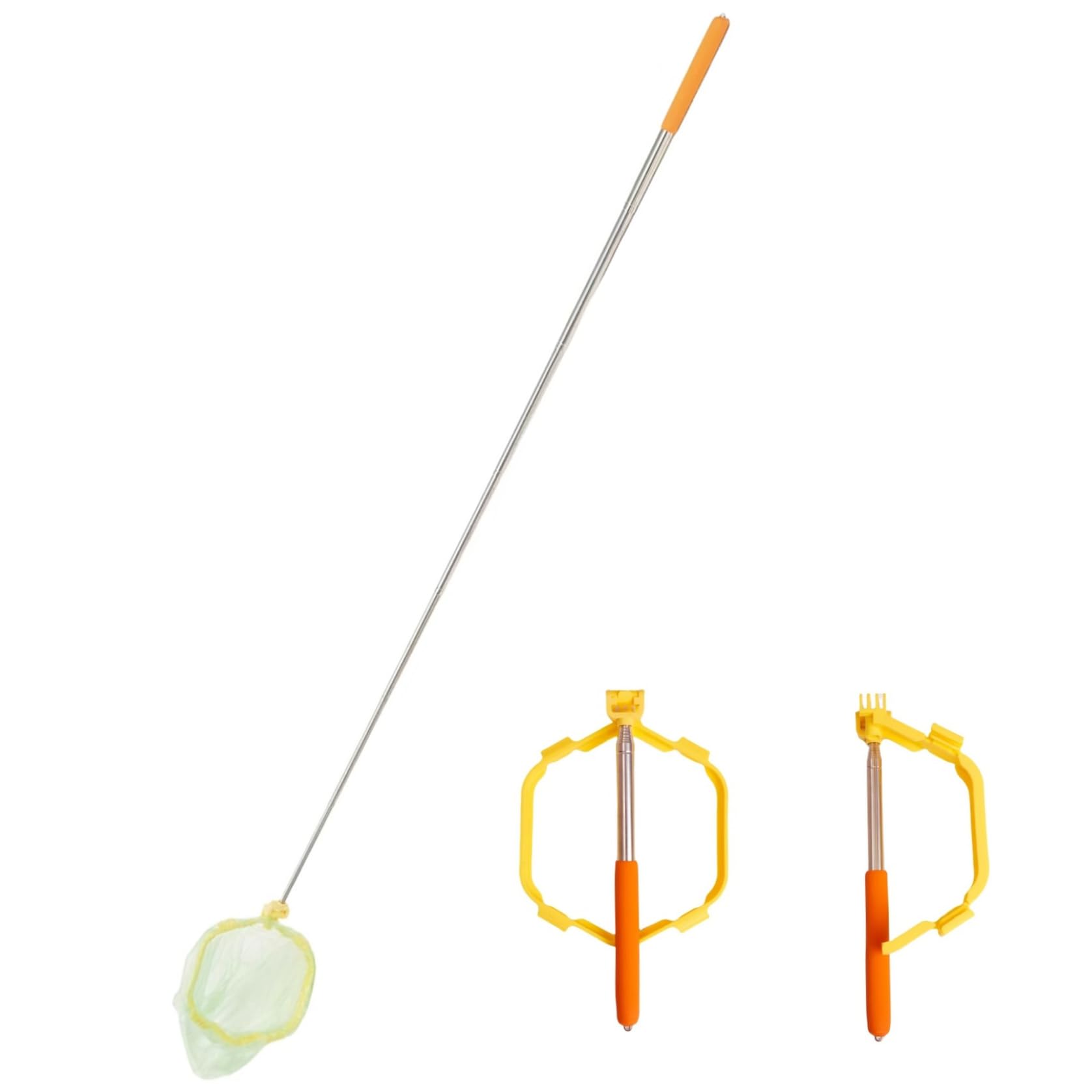 Ramasse-crotte pour chien télescopique et pliable à long manche avec pinces de fixation