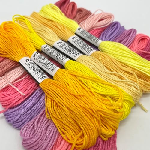 Image of Bracelet String Kits, 50 Colors Rainbow Color Embroidery Thread, Cross Stitch Cotton Embroidery Thread, Bracelet Yarn (50 Color)