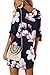 Minipeach Women's Summer Round Neck Printed Casual Mini Dress Navy