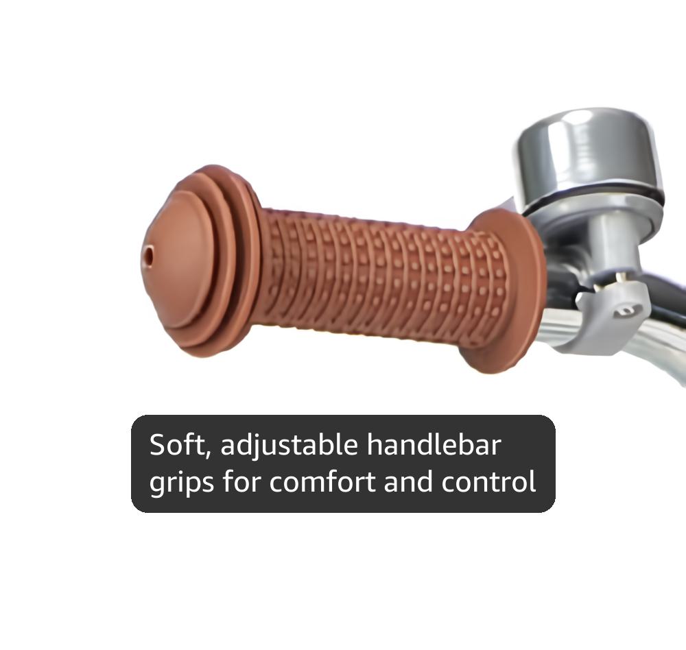 Petimini Vintage Kids Bike for Girls, 12–20 Inch Classic Bicycle with Wicker Basket & Bell, High Tensile Steel Frame, Training Wheels (12–18”), 85% Pre-Assembled, Retro Bike for Outdoor Riding