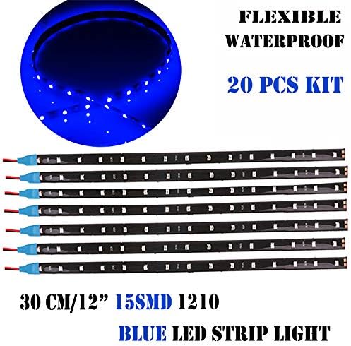 Miniatura 9 de 20 tiras de luces LED 5050 15SMD de 12 pulgadas (11.8 in) para automóvil, motor, bicicleta, barco, decoración de luces LED interiores y exteriores,