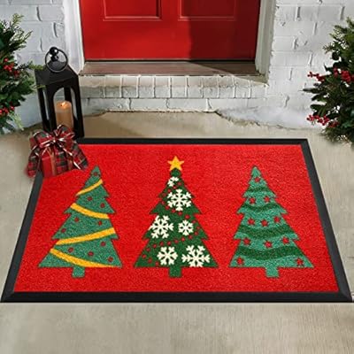 ubdyo Doormat - Holiday Christmas Outdoor Mat - 30’' x 18'’ - Non-Slip Absorbing Christmas Welcome Mat Indoor - Door Mats Outdoor - Christmas Door Mat - Christmas Door Mat Indoor Entrance