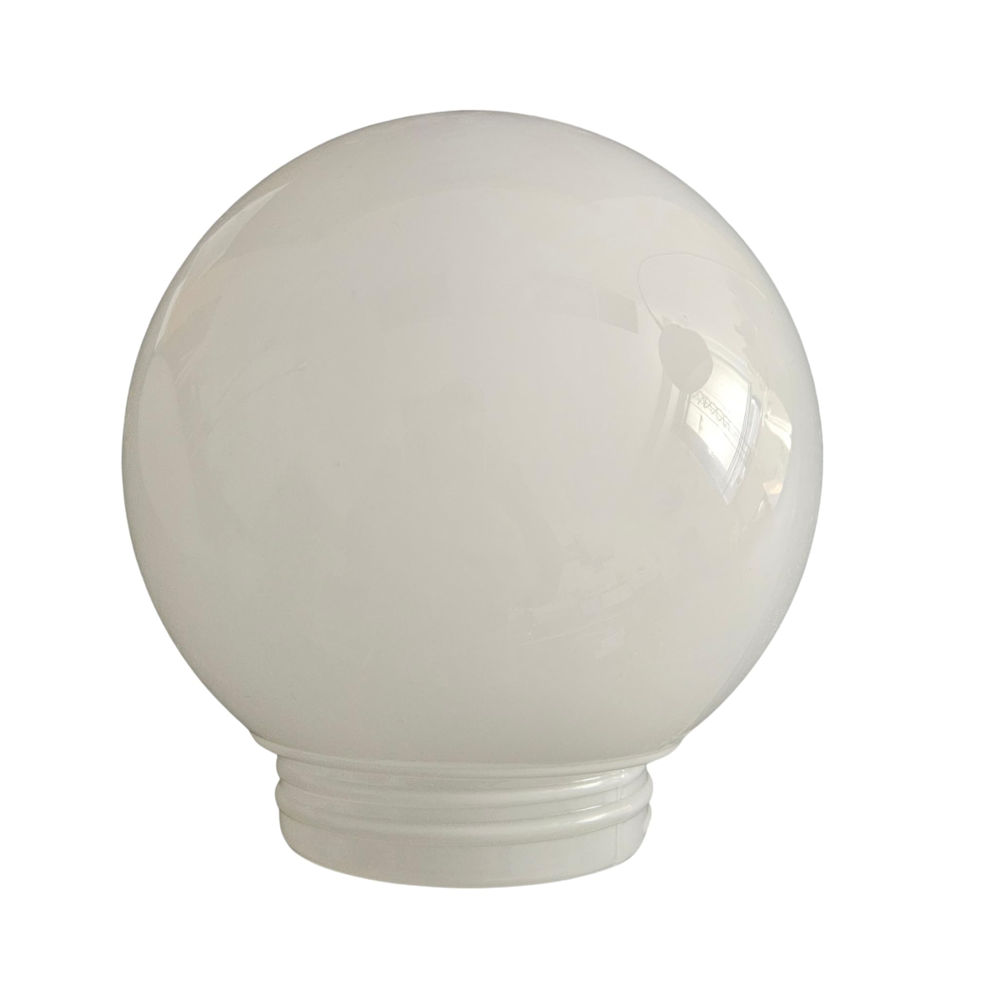 Kugel Lampenschirm Zaunpfahlleuchten Kugelglas für eine Aussenleuchte Ersatzschirm Lampenglas Ersatzglas Ø 15cm (Glas: weiß 15cm / mit Gewinde)