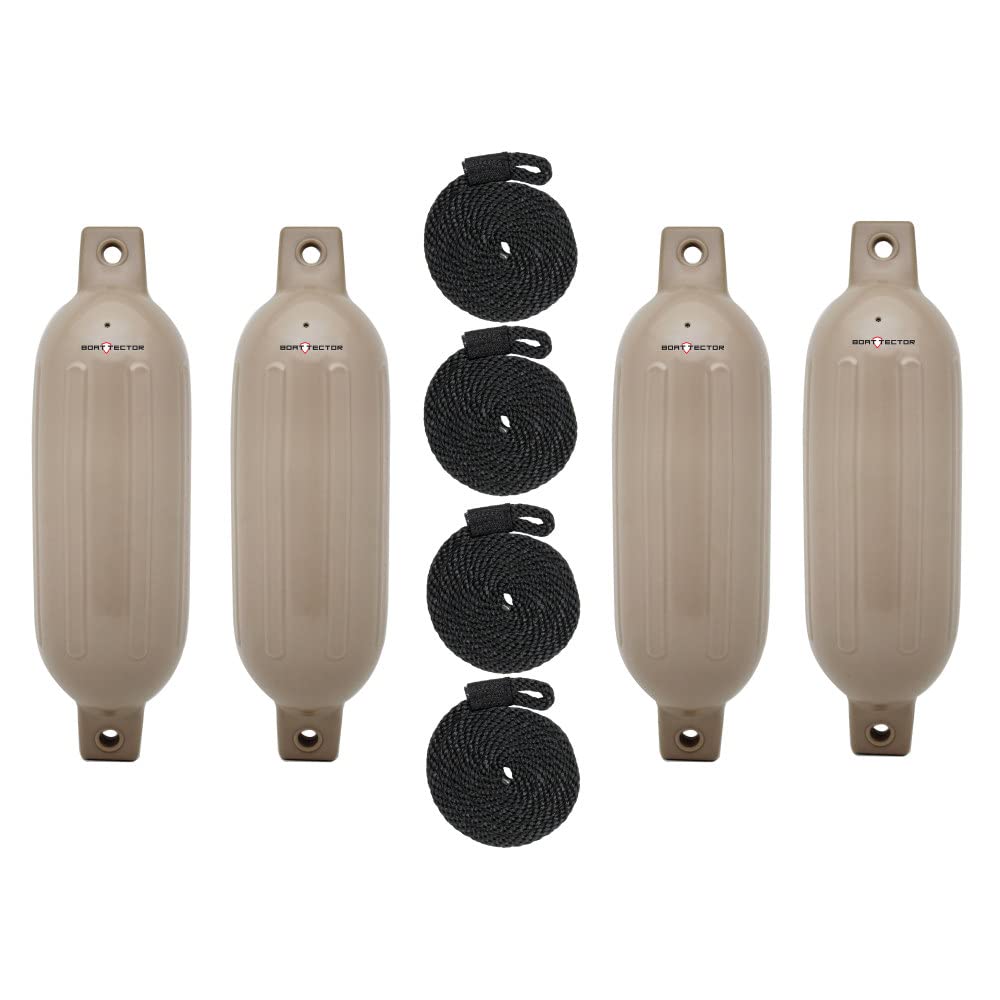 Photo 1 of Extreme Max 3006.7501 BoatTector Inflatable Fender Value 4-Pack - 6.5" x 22", Sand Sand 6.5" x 22"