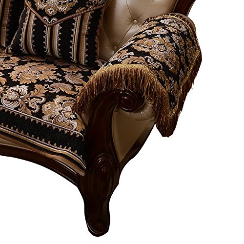 Sideli Luxury Sofa Arm Cover Armrest Covers Nonslip Jacquard Armrest Cover for Chair Couch Sofa Furniture Protectors Set of 2 (ASL Black, 14 x14 Inches Sofa Armrest Cover-2 Pieces)