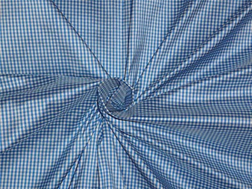 Soie Dupioni bleu et blanc 137 cm, étoffe de prestige en pure soie pour vêtements de haute couture