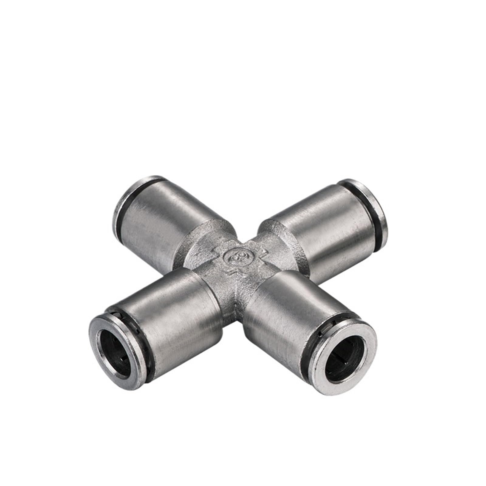 10 piezas/lote PZT 4 conectores de unión cruzada de latón de 4 vías for tubería neumática(PZT8 8mm)
