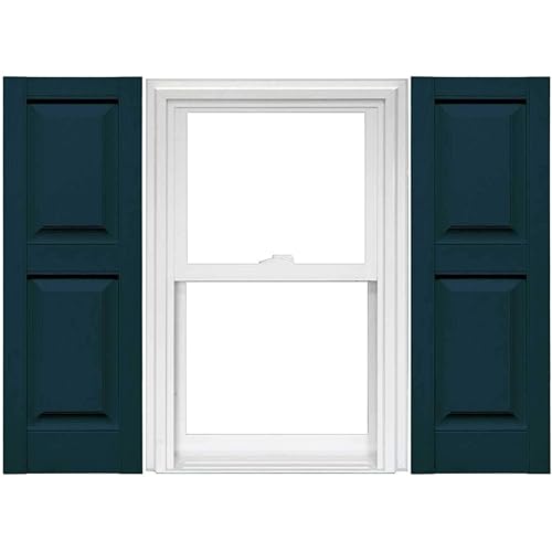 Mid America Raised Panel Vinyl Shutters (1 Pair) - 14.75 x 59 166 Midnight Blue