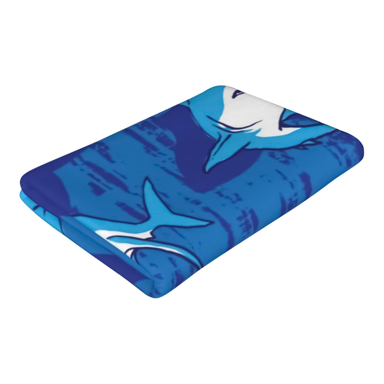 Toalla de playa de microfibra, grande, ligera, con patrón de tiburón, de secado rápido, para natación, gimnasio, viajes, piscina, yoga, deportes, baño, crucero, vacaciones, arena, mochila
