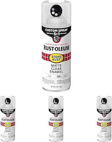 Vista 412 de Rust-Oleum 376885 Pintura en aerosol 5 en 1 personalizada para prevención del óxido, 12 onzas, transparente brillante
