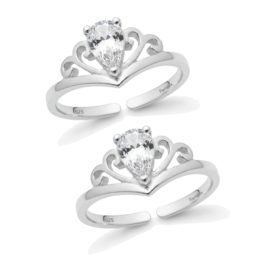 (Formerly MJ 925 Exotic CZ Silver Toe Rings (Leg Finger Rings) in Pure 92.5 Sterling Silver for Women | Chandi Bichiya | With Certificate of Authenticity 360