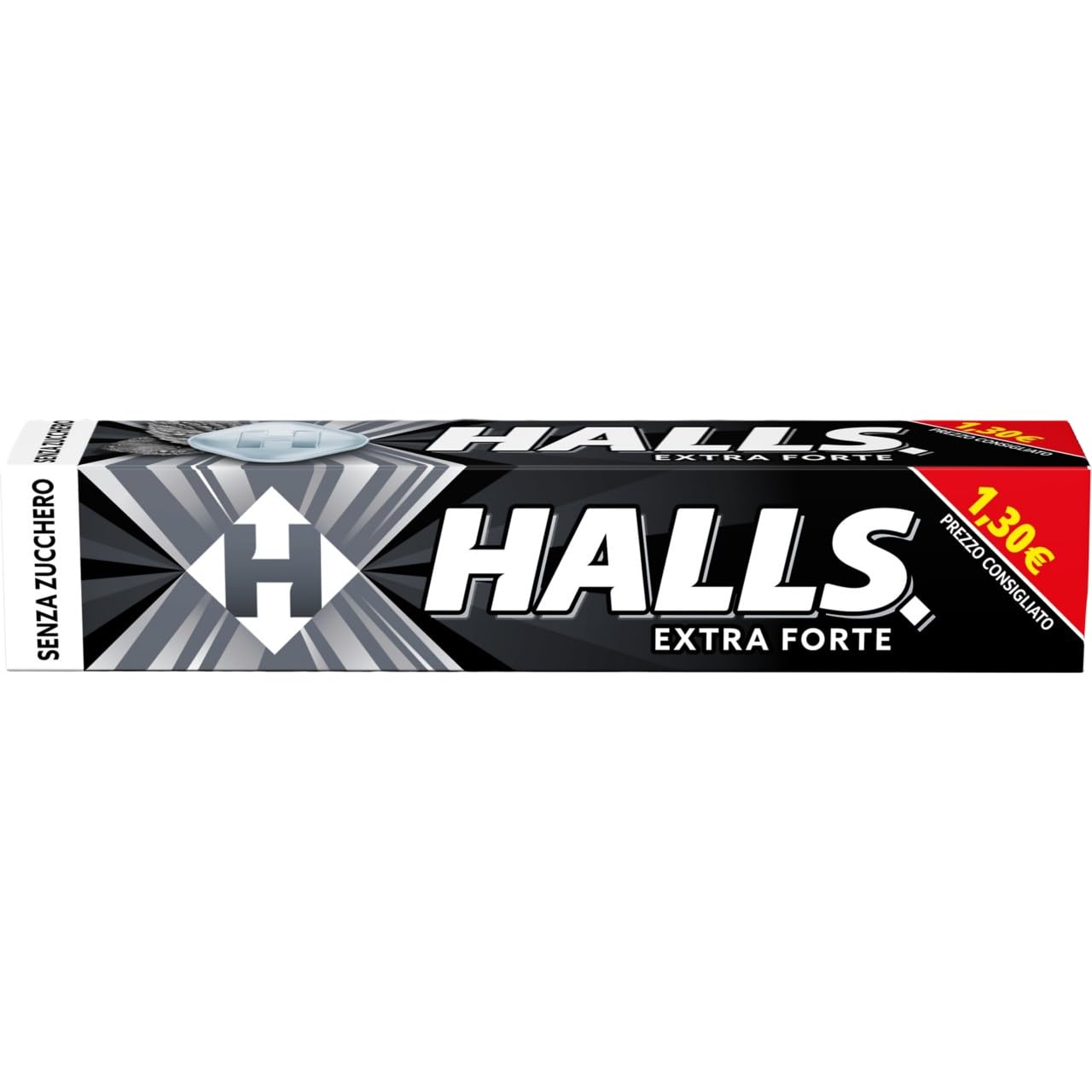 Halls Extra-Strong, Caramella Balsamica alla Menta Senza Zucchero, confezione da 20 sticks da 32g