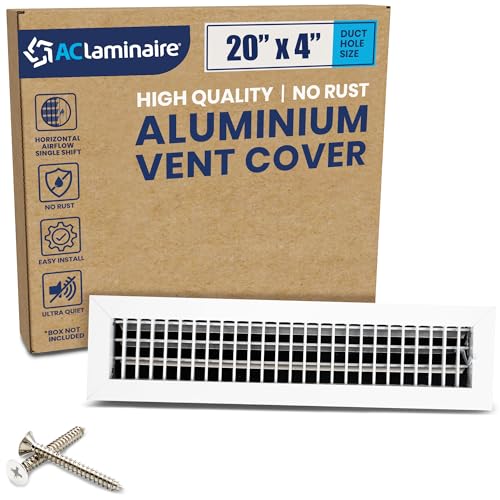 20" x 4" Duct Hole Adjustable Vent Cover - HVAC Register Grille Aluminum by ACLAMINAIRE - Used condition - US$23.29