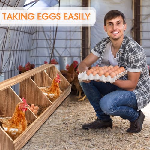 Chicken Nesting Boxes, Chicken Laying Boxes Coop Accessories Roosting Laying with Liners Large Bedding for Hens Birds Duck Coop Poultry Habitat Supplies(4 Compartment) - Image 5