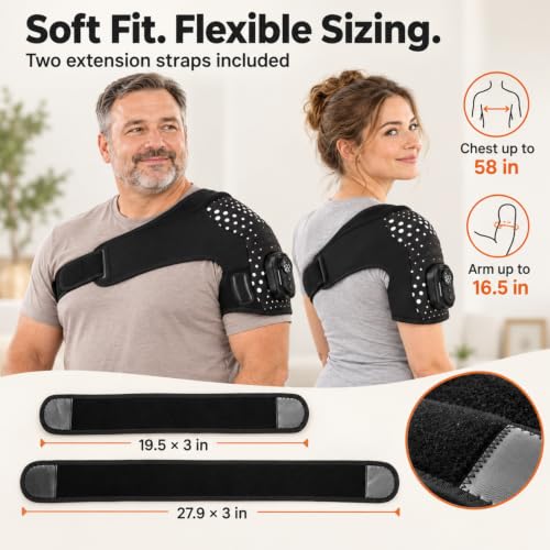 Cordless Shoulder Heating Pad with Detachable Remote, Heat & Vibration - image 7