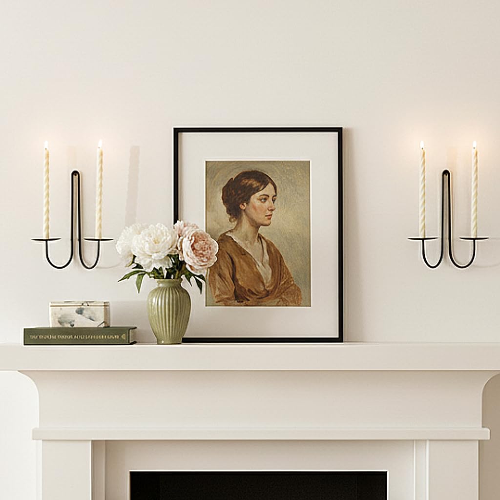 Amazon.com: Remenna Double Armed Iron Candle Holders Metal Wall