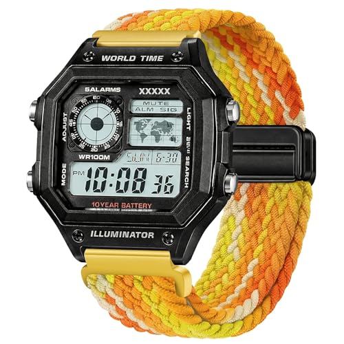 Image of DBLACK ''SKYPIEA'' 18mm Nylon Woven Braided Magnetic Lock Watch Strap / / Compatible for Casio AE-1200WH, AE-1300WH, F-108WH, W-216H & Other Models (Watch not Included)