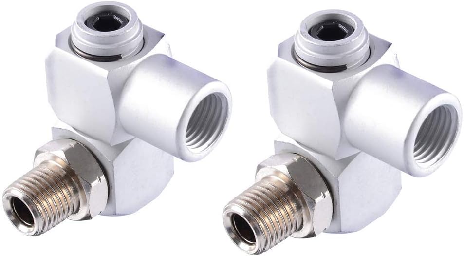 1/4" NPT Air Hose Swivel, 2 Pcs 360 Degree Swivel Air Hose Connector, 1