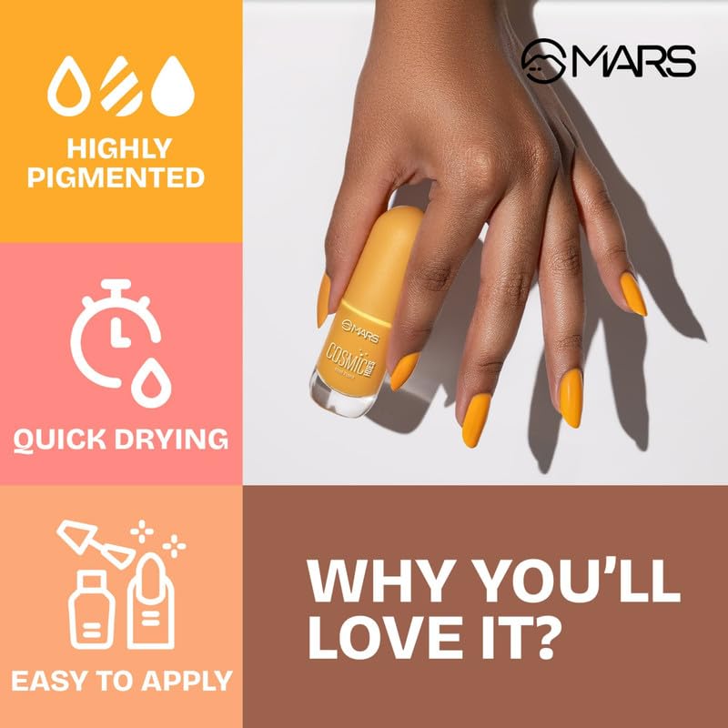 Image of MARS Cosmic Hues Nail Paint (10.0 ml) (10-MOONBEAM) | Intense Color | Ultra-Glossy Shine | Long-Lasting & Chip-Resistant | Non-Sticky | Quick-Drying Formula