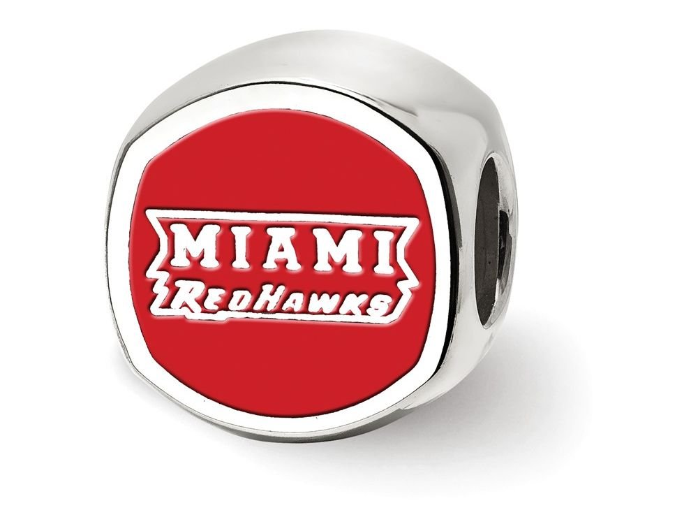 LogoArt Logo Art Sterling Silver Miami U Block M Cushion Shaped Double Logo Bead