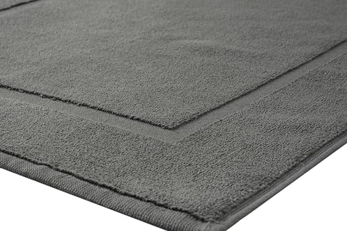 PandaHome Badvorleger Set aus Baumwolle - 2 Stück Badematte - 100% Baumwolle, Duschvorleger Duschmatte, Schnelltrocknend Weich Saugstark 1000 g/m² (Anthrazit)