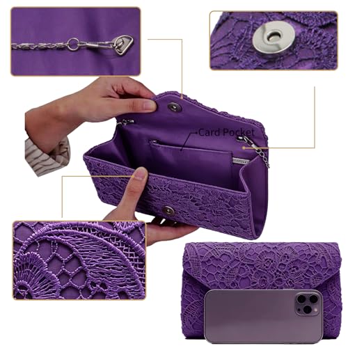 Image of 2026 Lace Embroidered Clutch Dressy Purse Envelope Evening Bag
