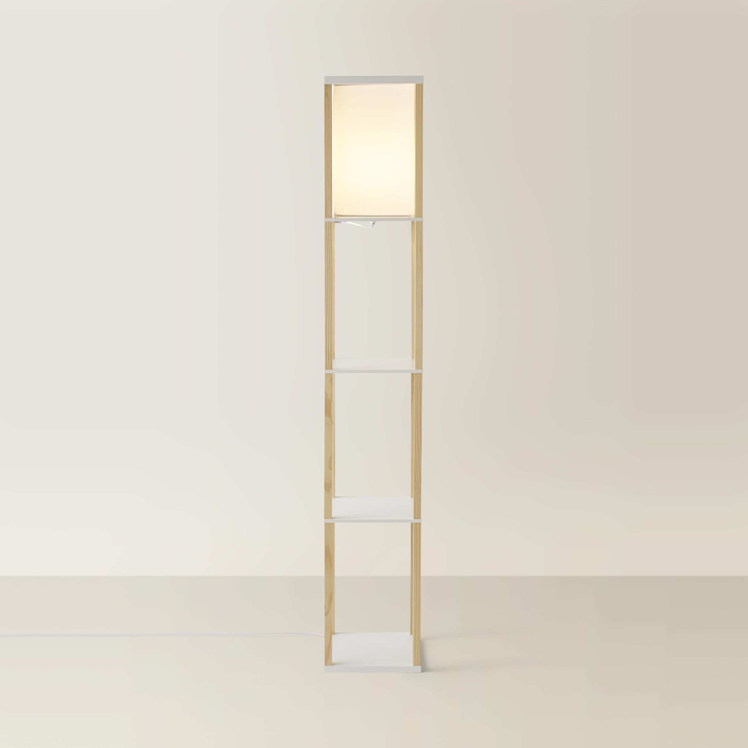 Minisun Oak | Wooden Floor Lamp With Shelves | Floor Lamps & Torchieres, Home Décor, Improvement & Lifestyle Essential