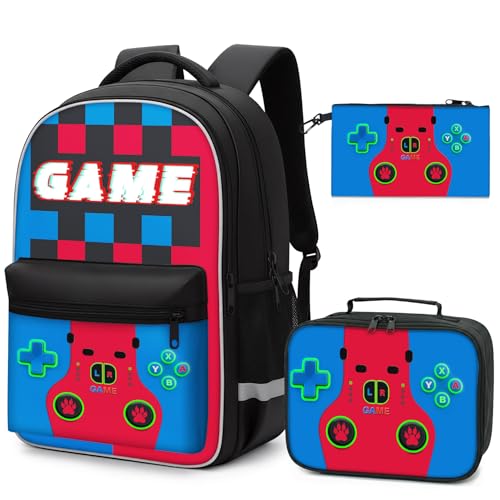 Mochila de videogame – Conjunto de mochila de grande capacidade de 43 cm, Conjunto de três peças. 1, Large, Lazer